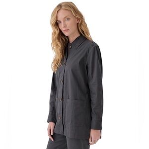 Pact Organic Cotton Daily Twill Oversized Lightweight Chore Shacket SZ Small B03